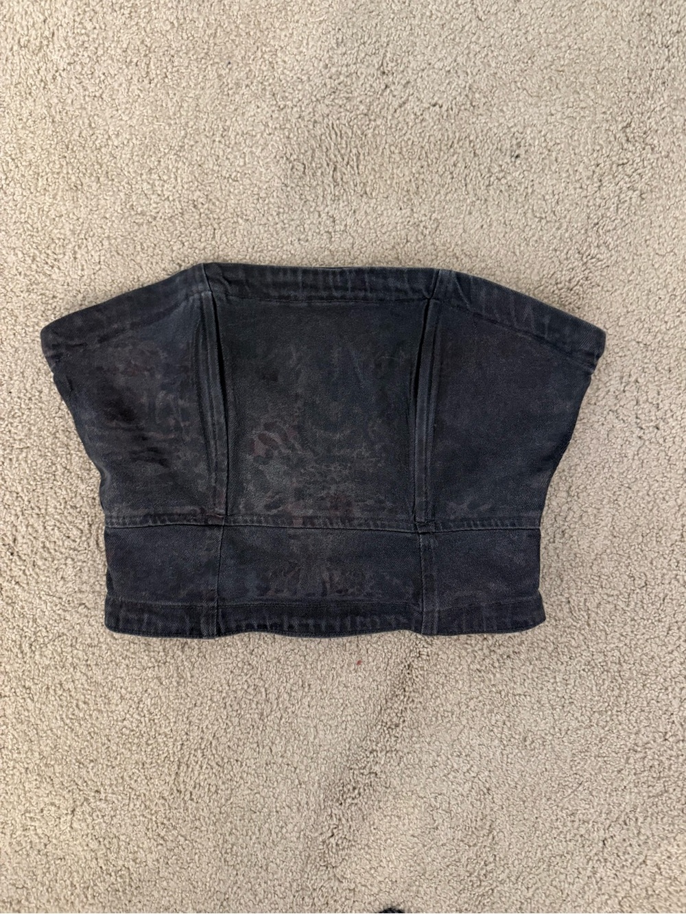 Forever 21 Dark Gray Denim Strapless Bustier